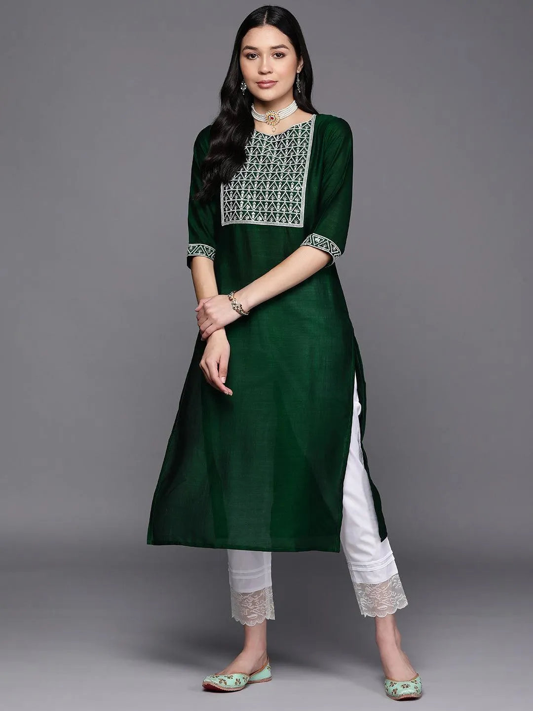 Green kurta sale for girls