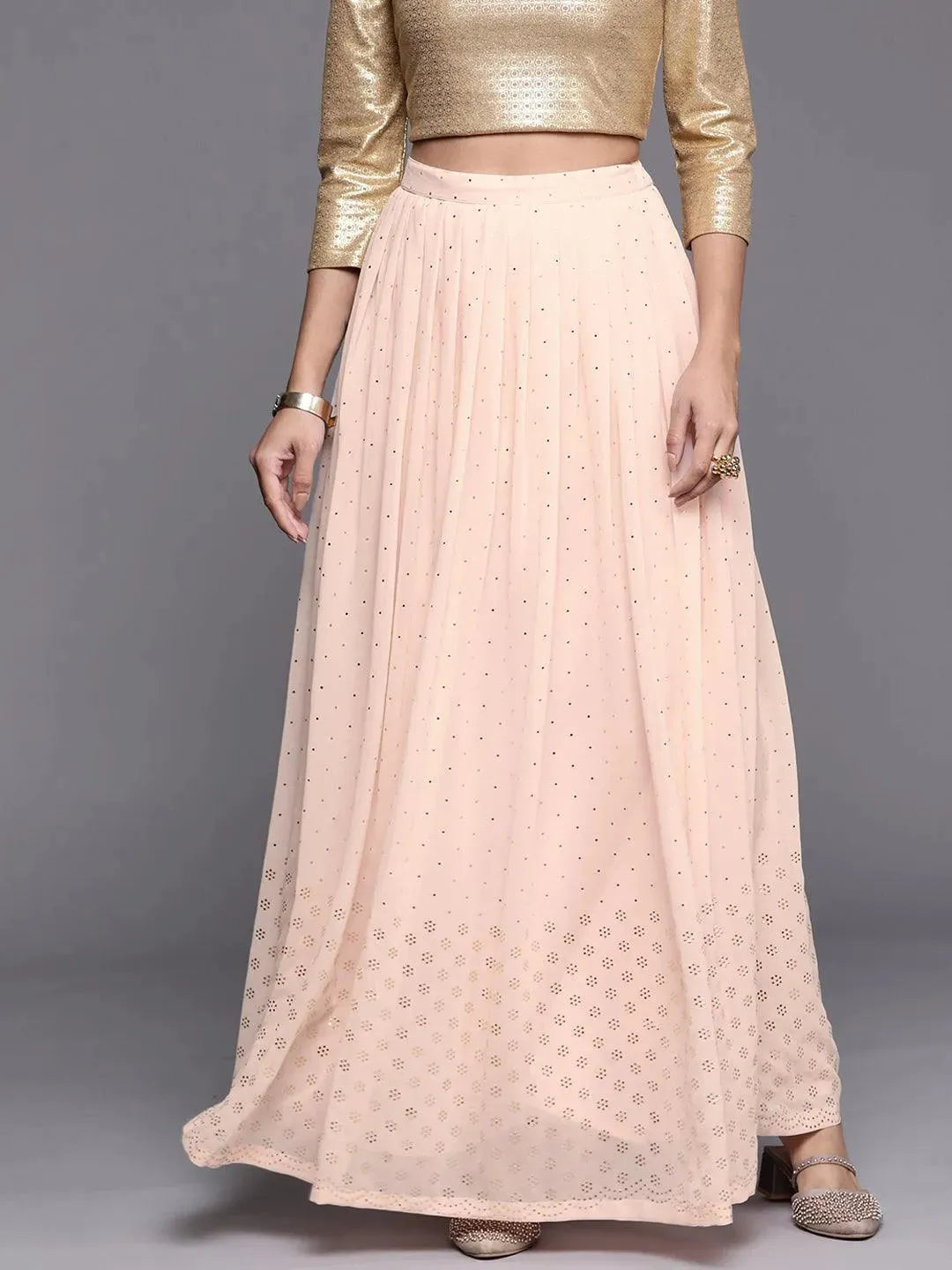 Buy Pink Embellished Georgette Skirt Online at Rs.729 Libas