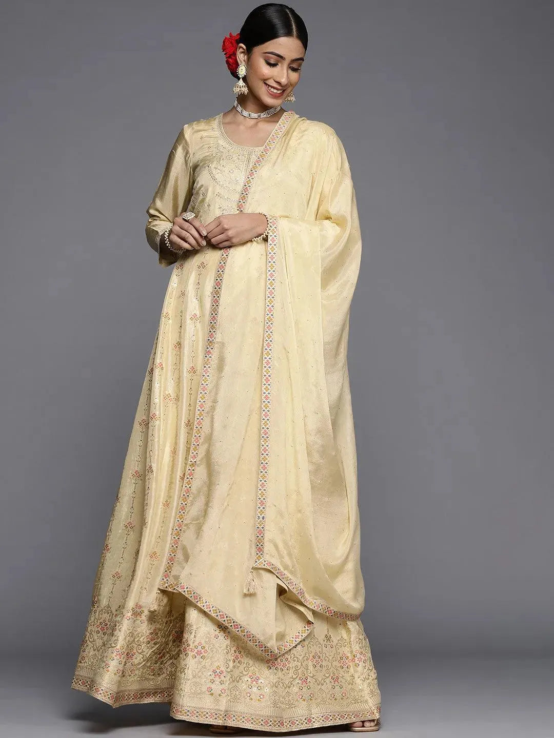 Cream anarkali outlet kurta