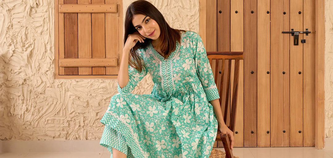 Stylish Cotton Printed Kurti Designs at Libas - Libas