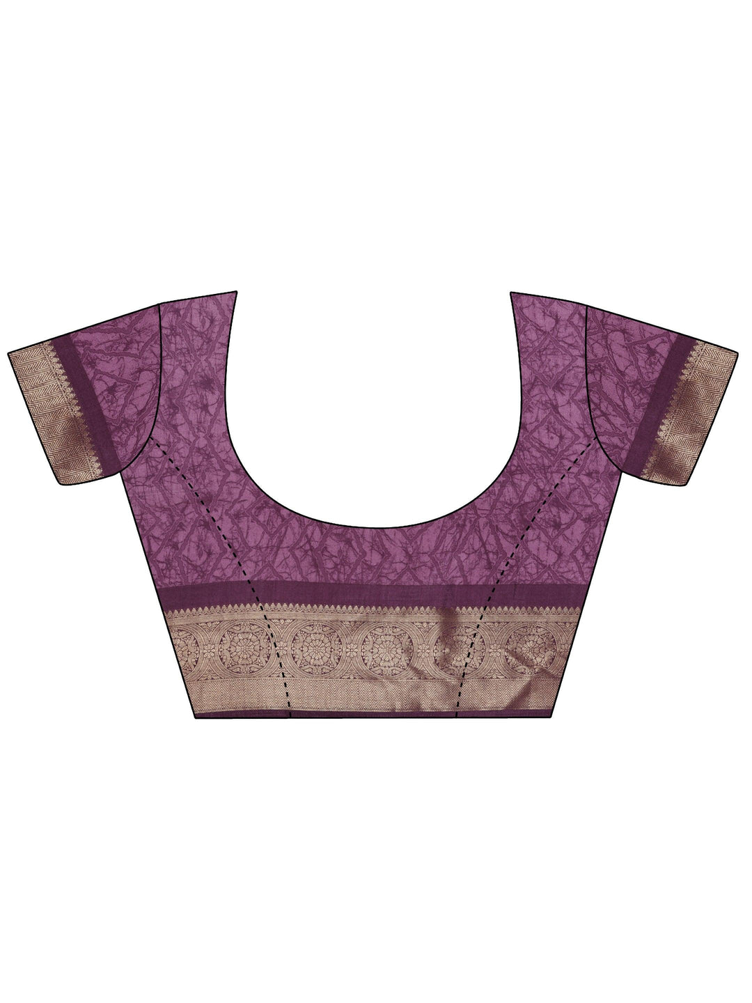 Mauve Printed Silk Blend Saree With Unstitched Blouse Piece - Libas