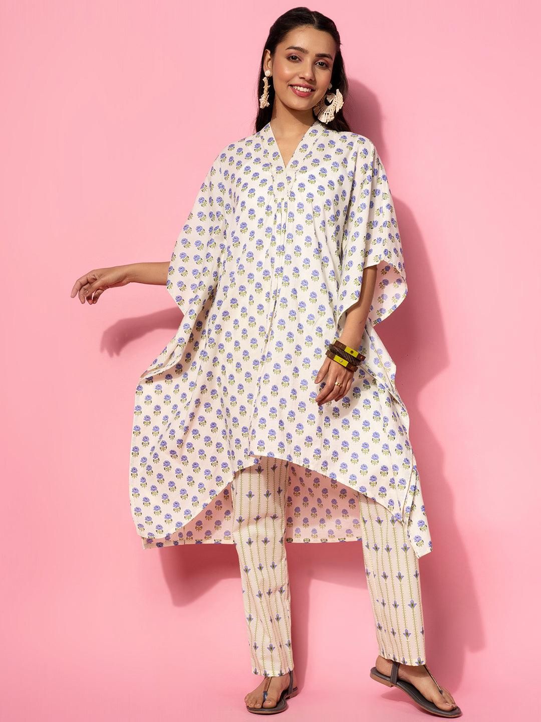 Cream Printed Cotton Co-Ords - Libas 