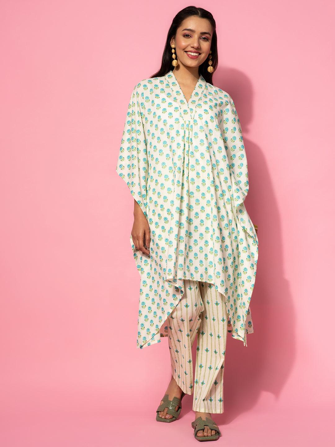 Cream Printed Cotton Co-Ords - Libas