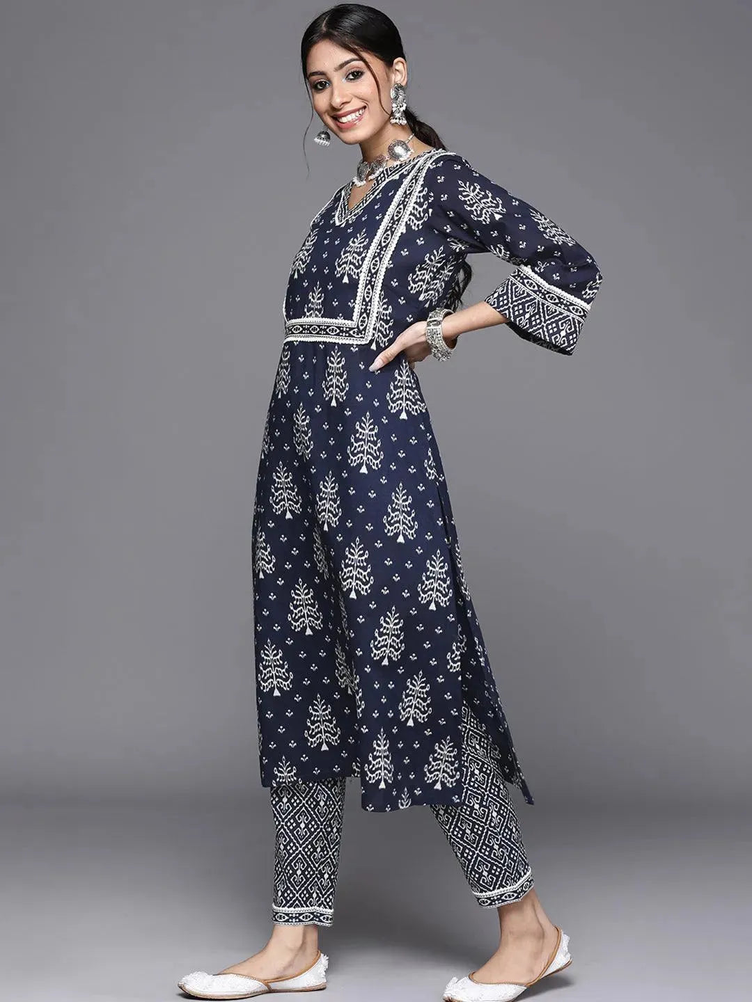 

Buy Blue Printed Cotton Kurta - 23276O- | Libas Ethnic Wear Online