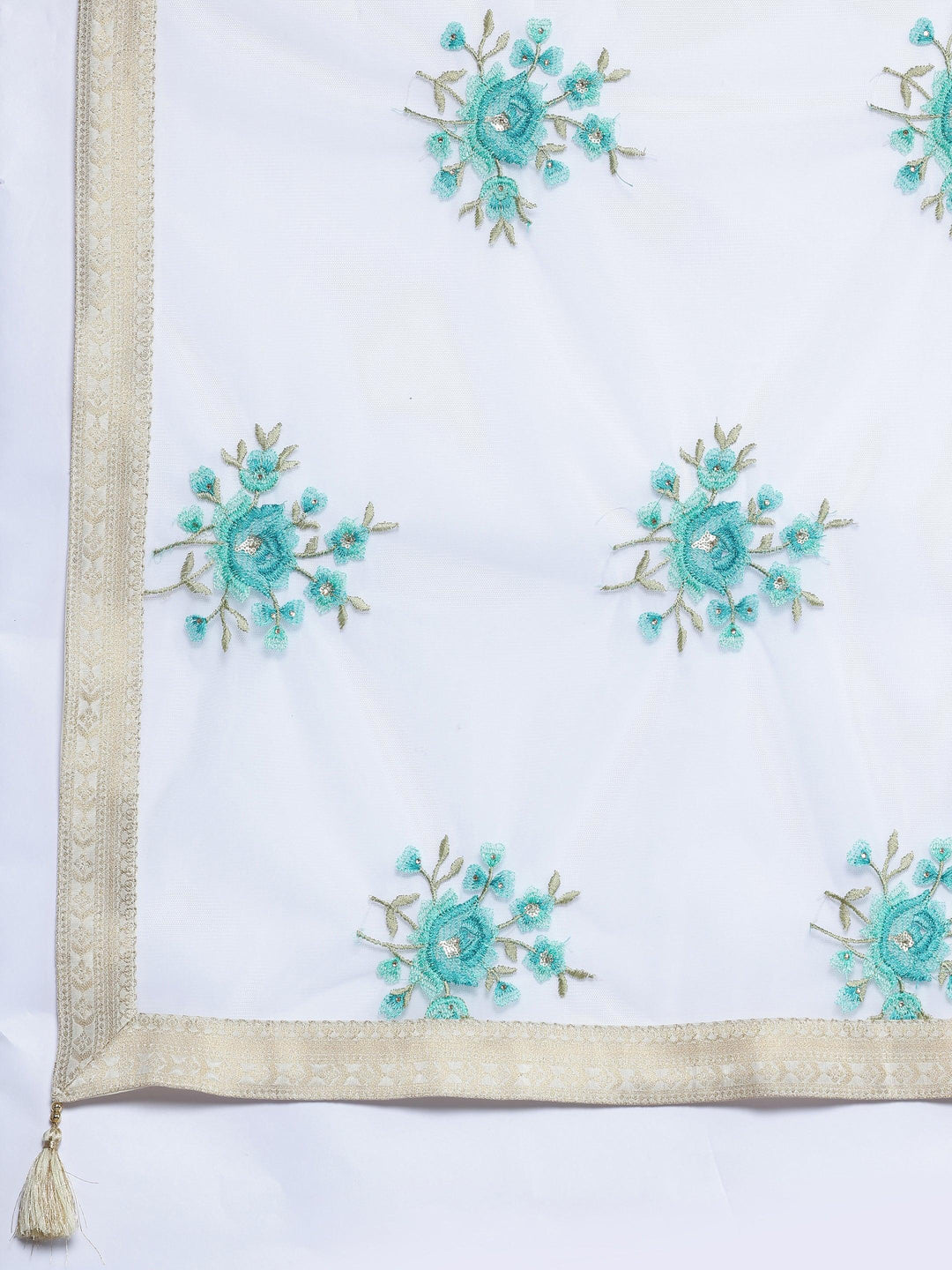 Cream Woven Design Silk Blend Straight Suit With Dupatta - Libas 