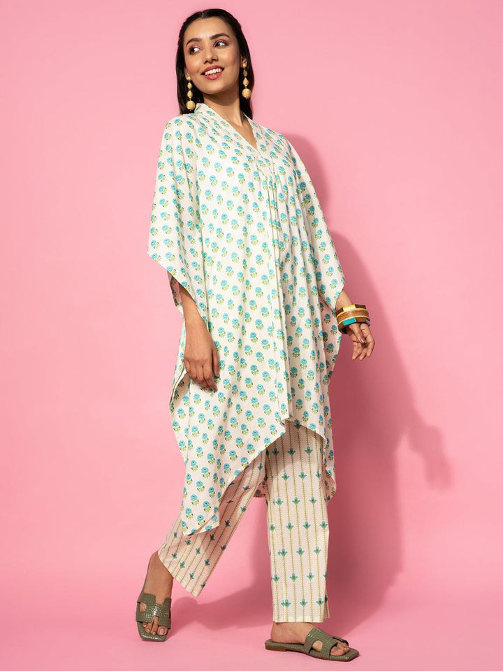 Cream Printed Cotton Co-Ords - Libas