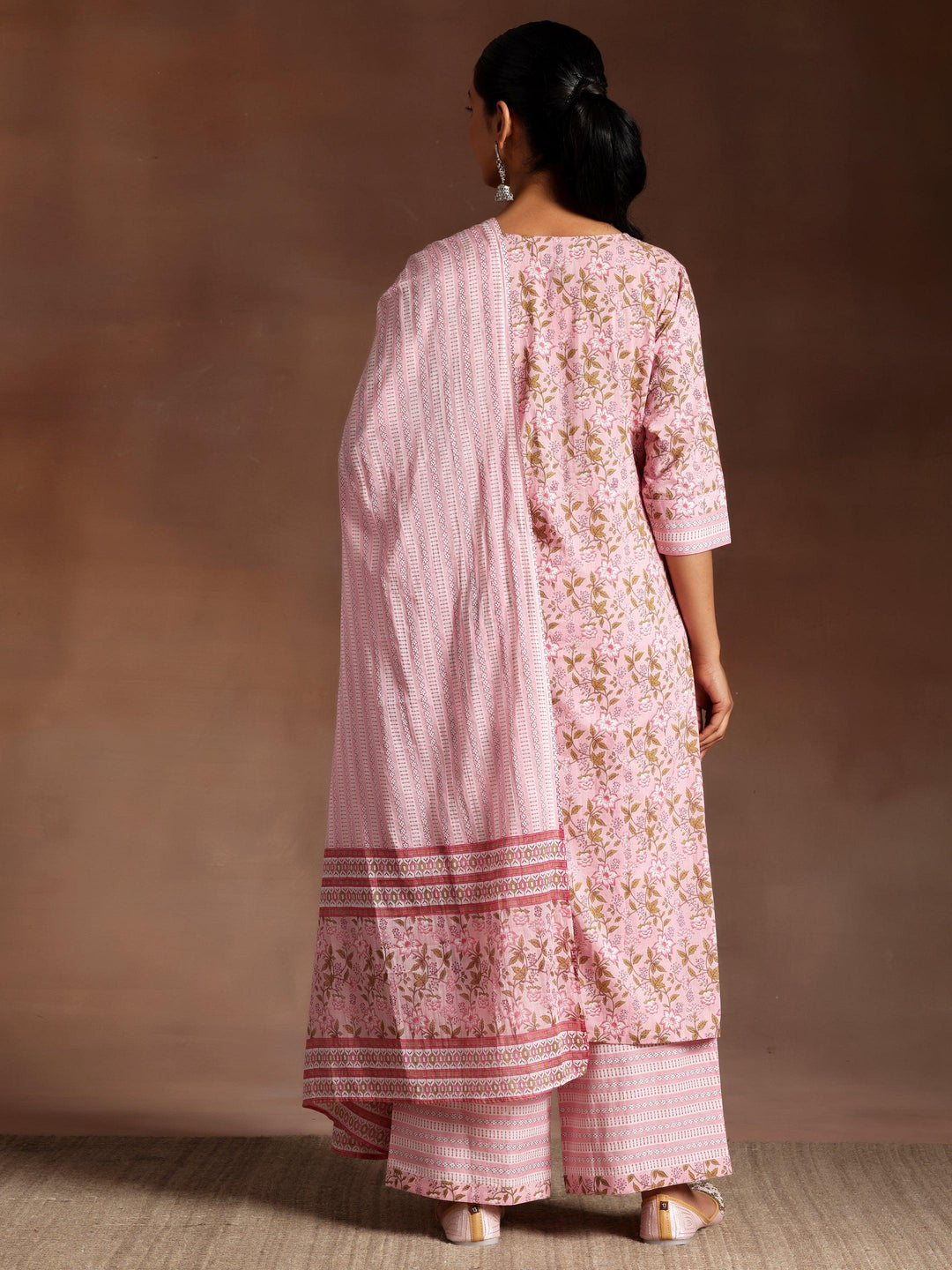 Pink Yoke Design Cotton Straight Suit With Dupatta - Libas 