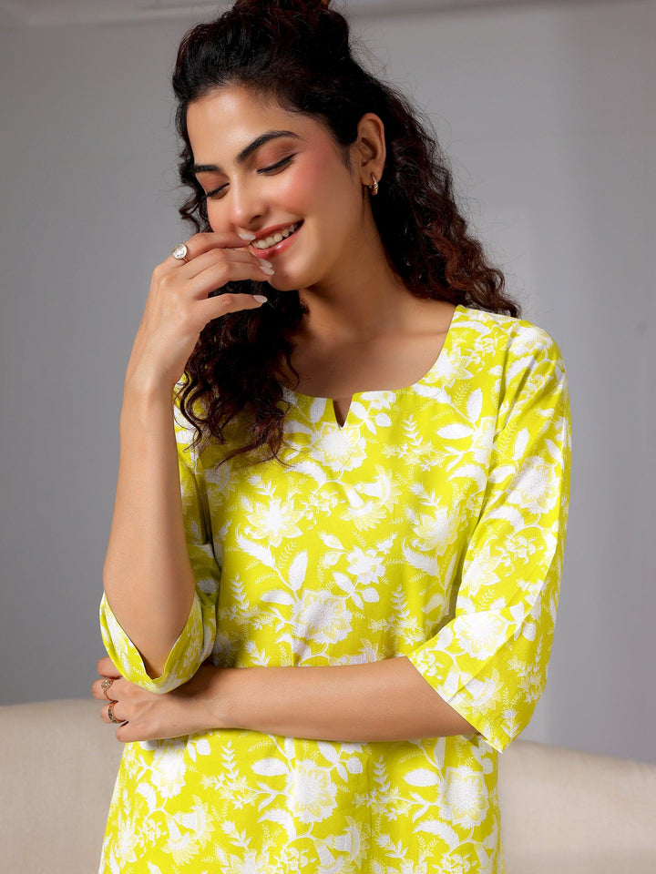 Green Printed Cotton Night Suits - Libas