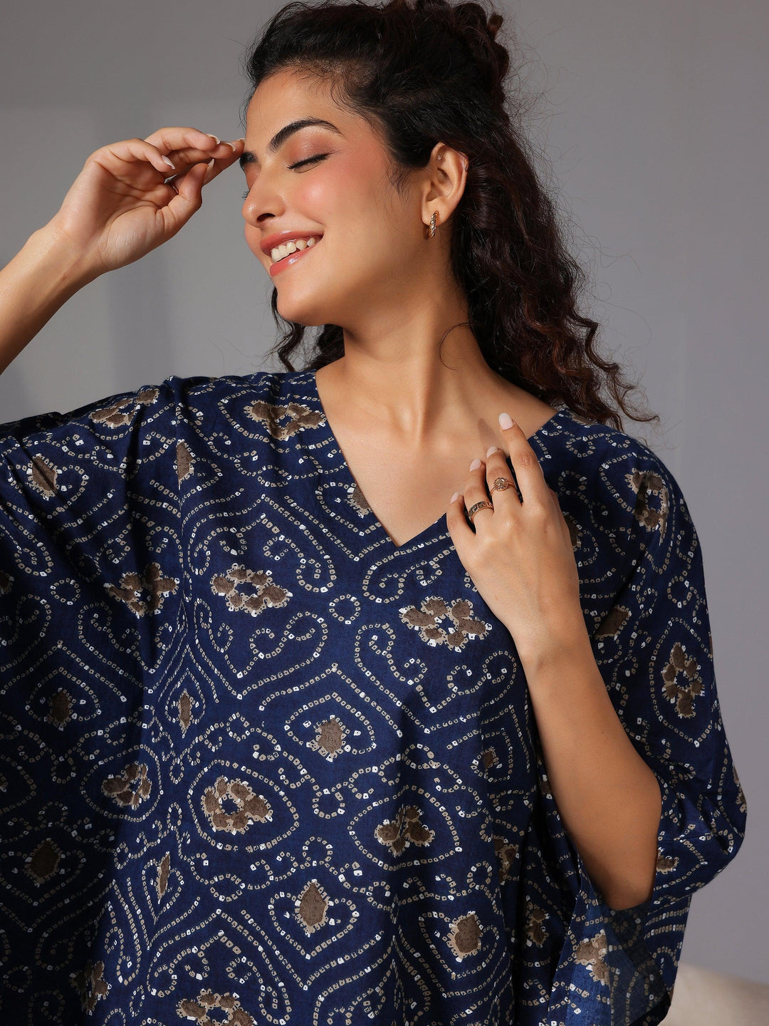 Blue Printed Cotton Night Suits - Libas 