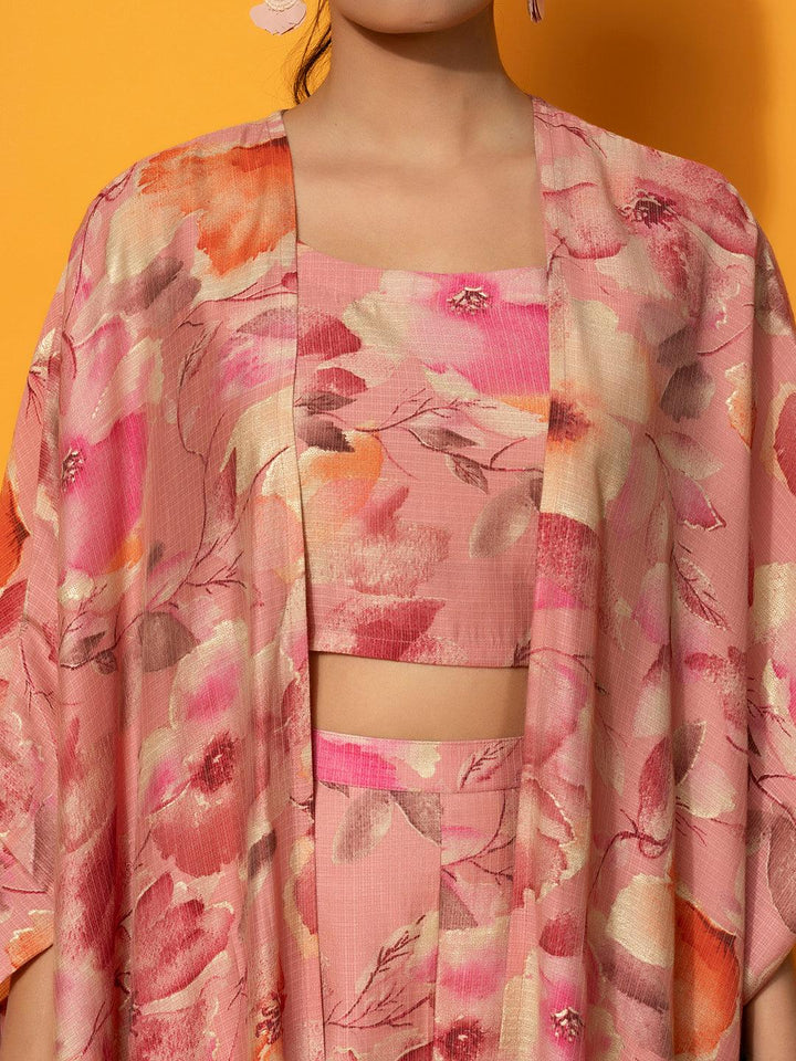 Peach Printed Cotton Co-Ords - Libas