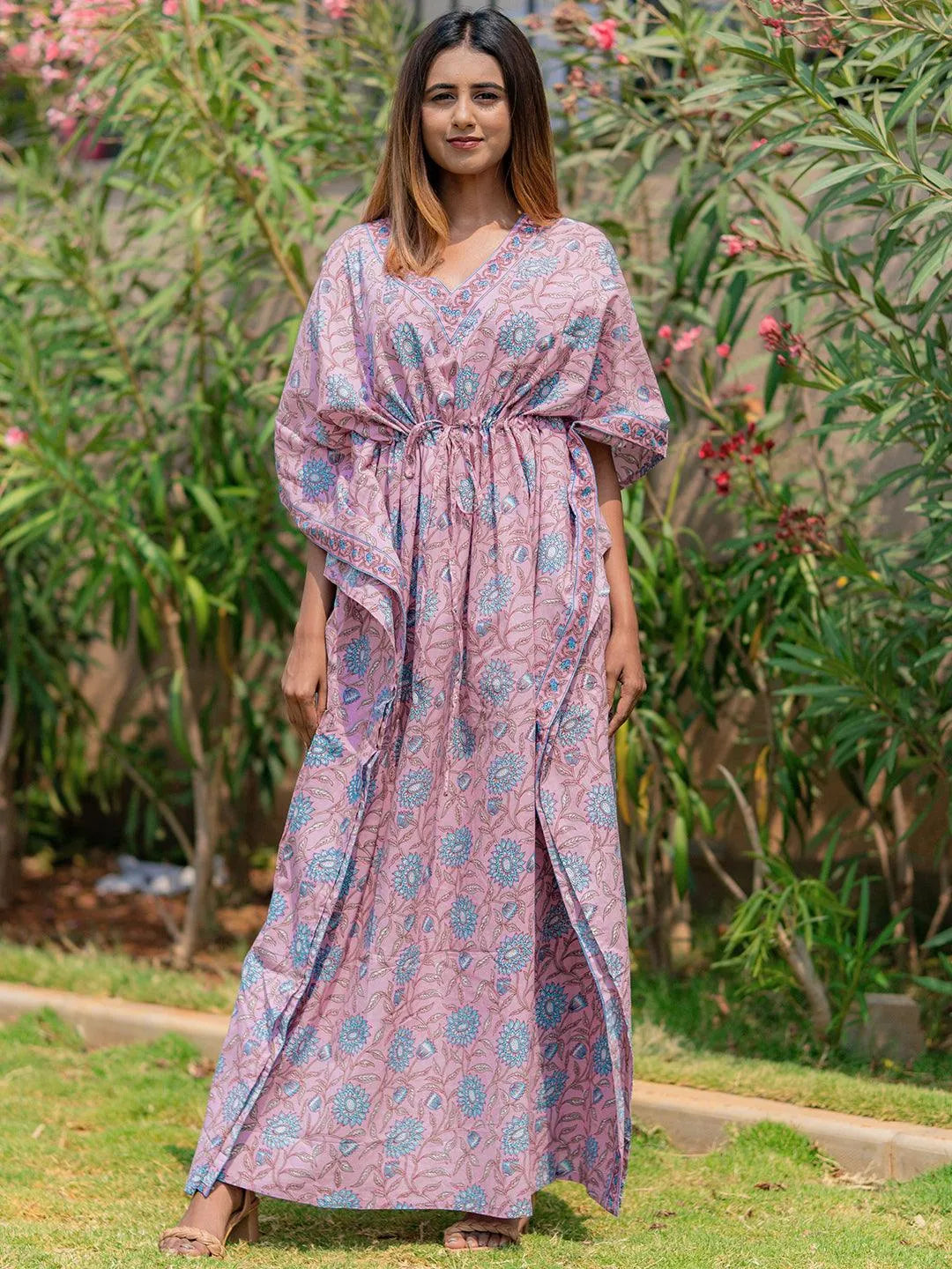 

Lavender Printed Cotton Nightdress