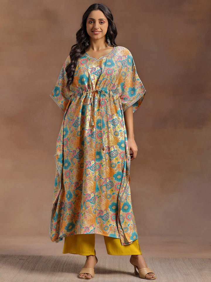 Multicoloured Printed Silk Blend Co-Ords - Libas