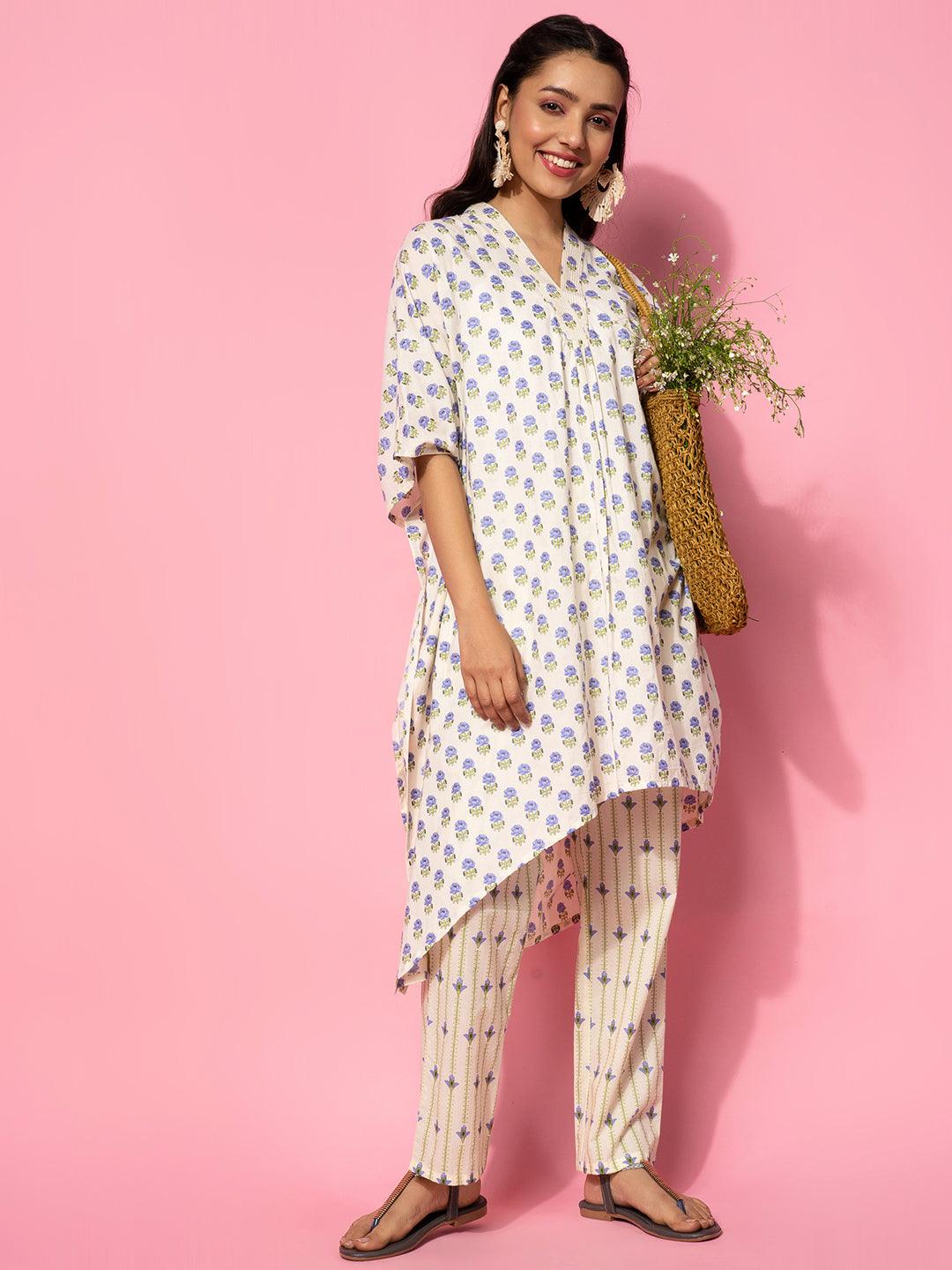 Cream Printed Cotton Co-Ords - Libas 