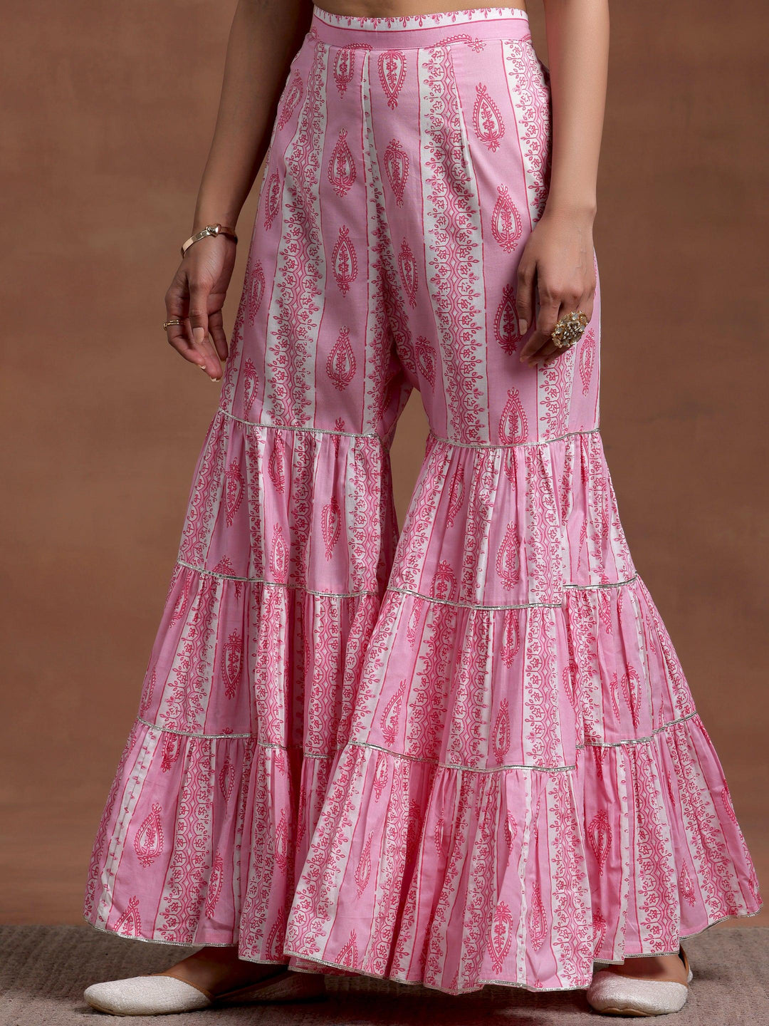 Pink Yoke Design Cotton Straight Suit With Dupatta - Libas 