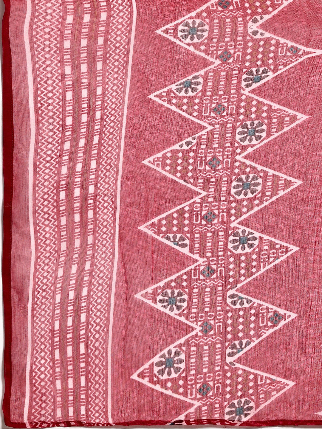 Maroon Printed Silk Blend A-Line Kurta With Palazzos & Dupatta - Libas 