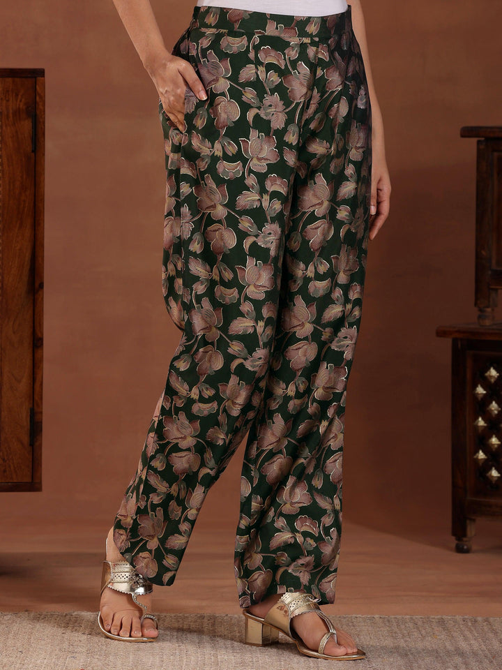 Green Printed Silk Blend Co-Ords - Libas