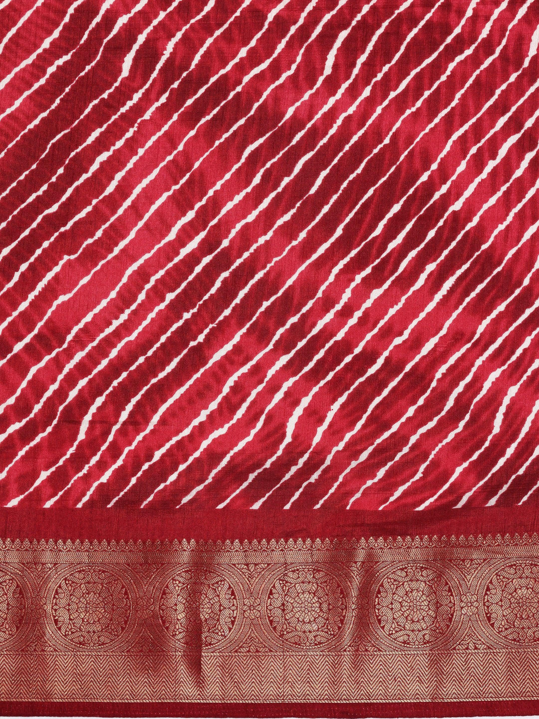 Maroon Printed Silk Blend Saree With Unstitched Blouse Piece - Libas