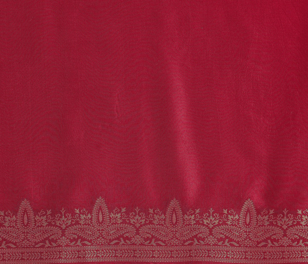 Libas Art Pink Woven Design Satin Saree With Unstitched Blouse Piece - Libas