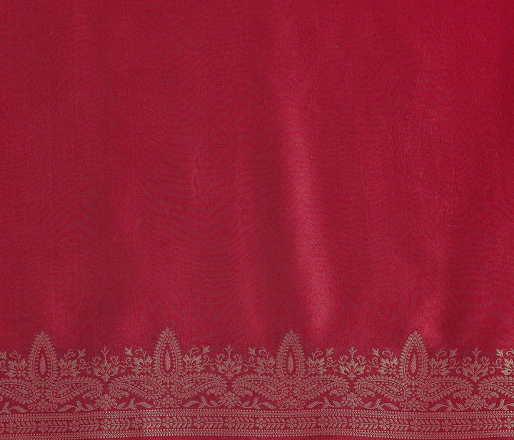 Libas Art Pink Woven Design Satin Saree With Unstitched Blouse Piece - Libas