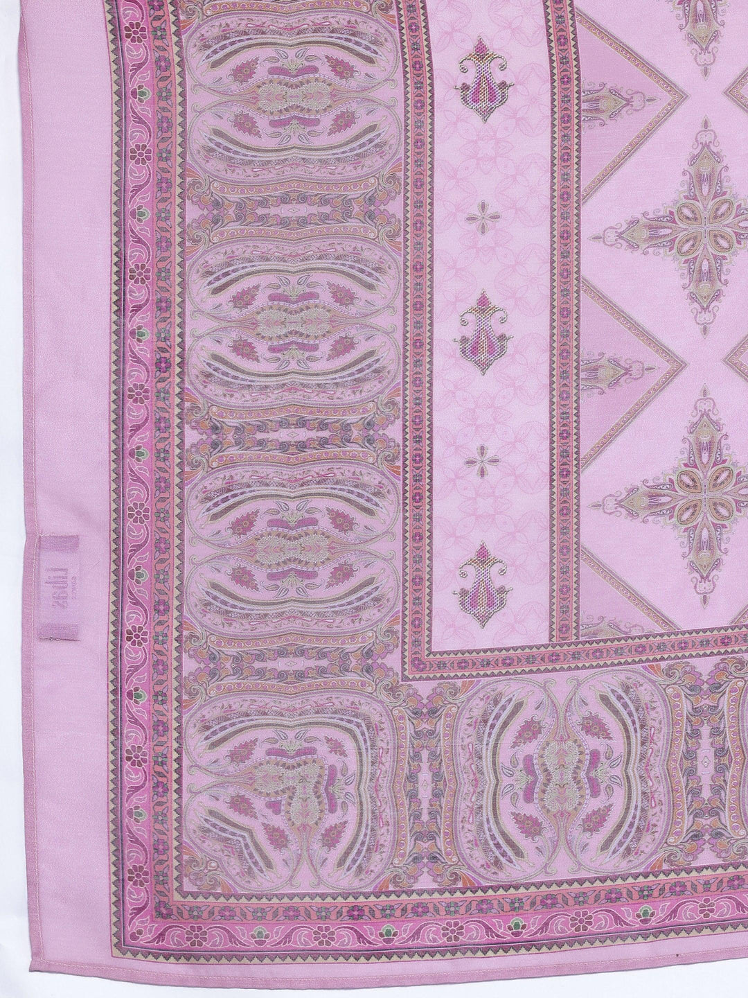 Pink Printed Poly Crepe Straight Suit With Dupatta - Libas