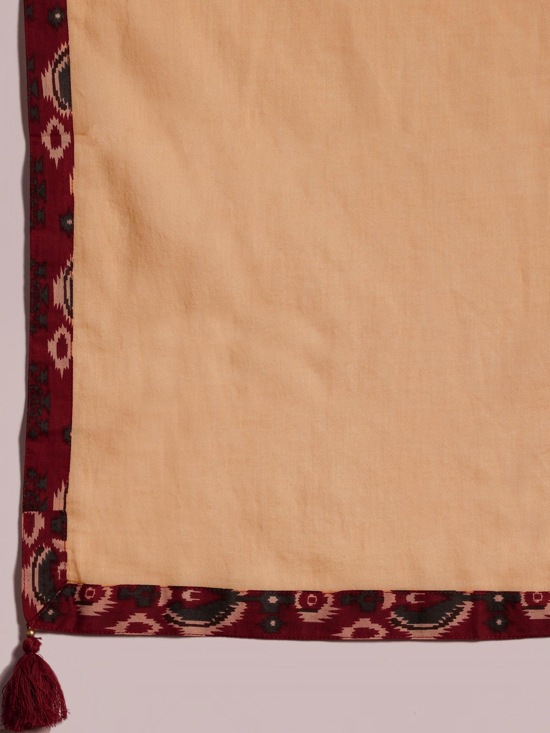 Maroon Printed Cotton Straight Suit With Dupatta - Libas 