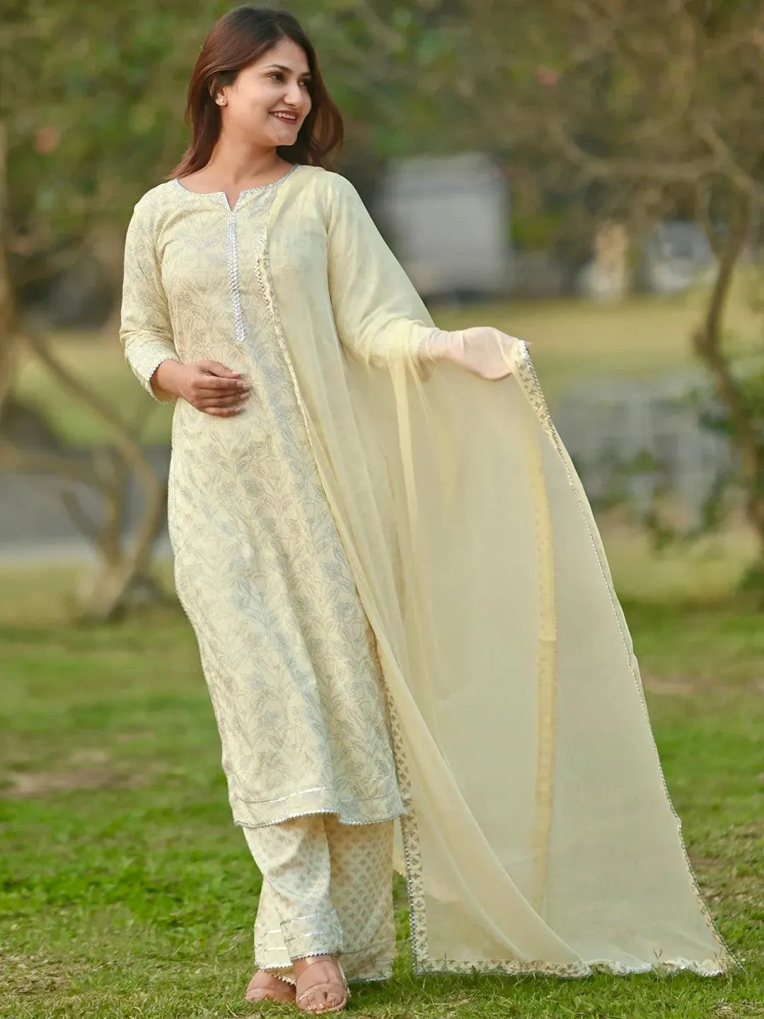 

Buy Yellow Printed Cotton Suit Set - 13040O- | Libas Ethnic Wear Online