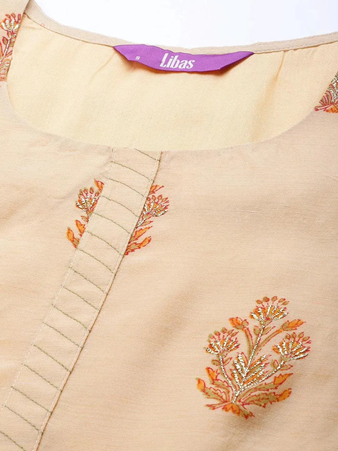 

Buy Beige Printed Chanderi Silk Suit Set - 33353O-XS | Libas Ethnic Wear Online