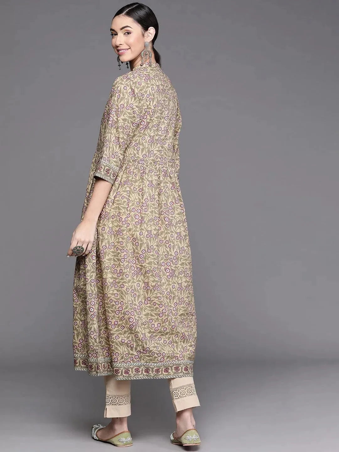 

Buy Beige Printed Cotton Kurta - 23448O-XXL | Libas Ethnic Wear Online