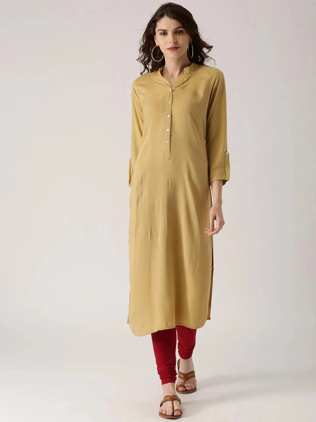 

Buy Beige Solid Rayon Kurta - 4528- | Libas Ethnic Wear Online