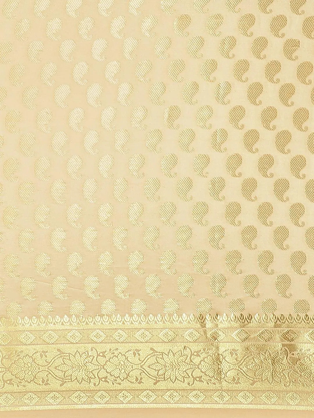 Beige Woven Design Brocade Saree - Libas 