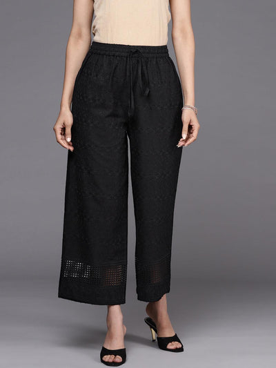 Black High Waisted Palazzo Pants With Belt | Dress pants outfits, Elegant  pants outfit, Black dress pants outfits