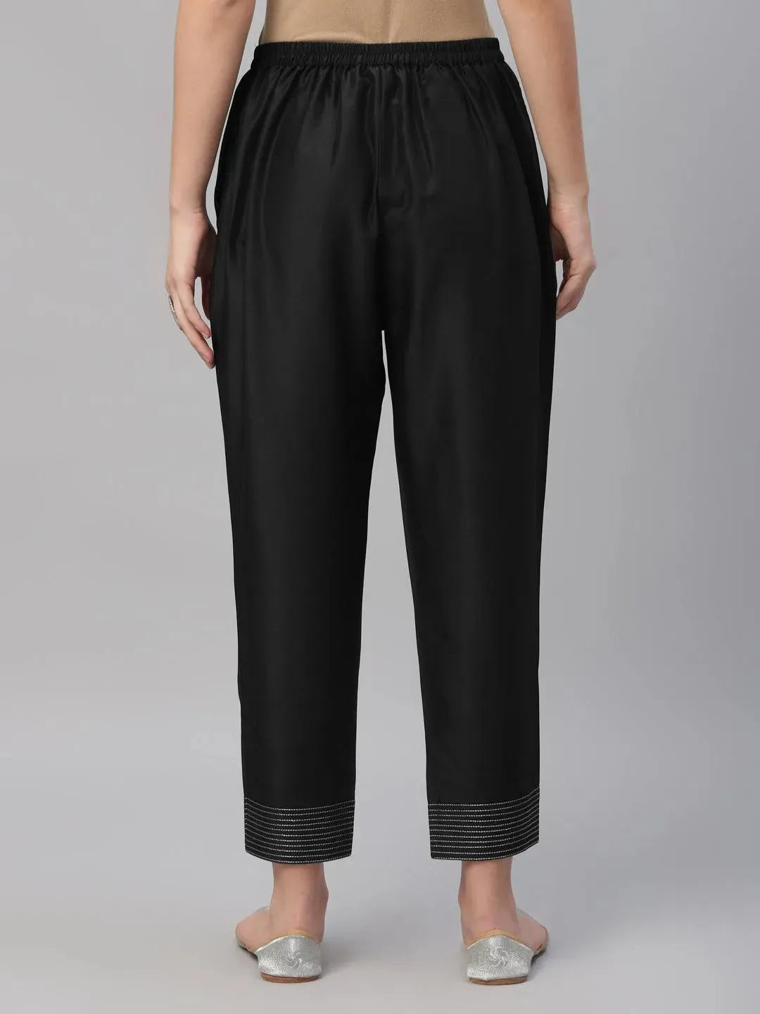 

Buy Black Solid Crepe Trousers - PL763-S | Libas Ethnic Wear Online