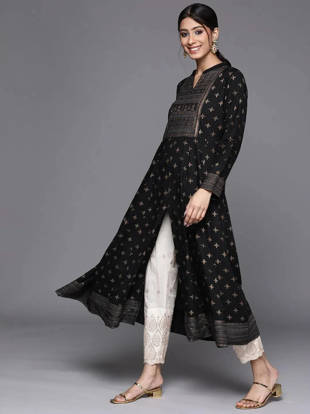 

Buy Black Yoke Design Rayon Kurta - 23474O- | Libas Ethnic Wear Online