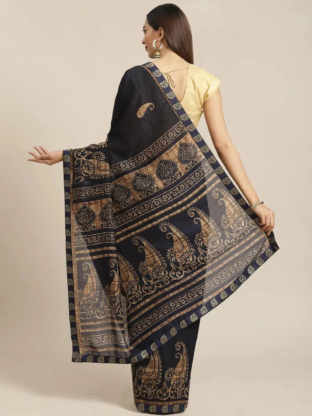 

Blue Printed Chiffon Saree