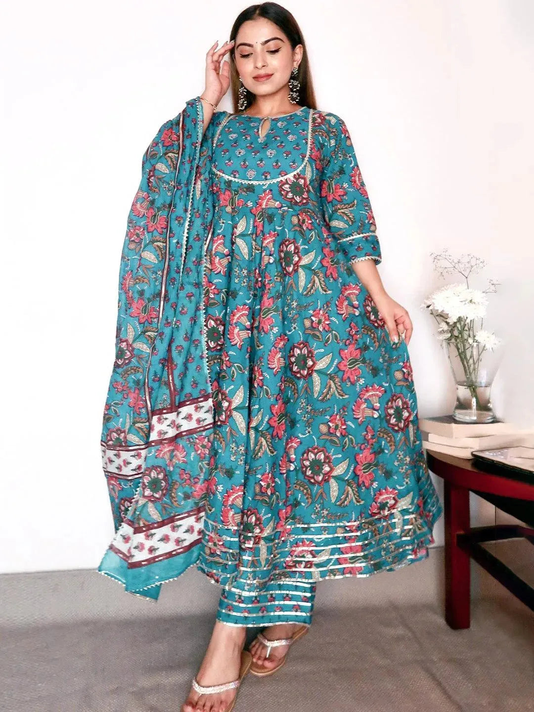 

Buy Blue Printed Cotton Suit Set - 33125O- | Libas Ethnic Wear Online