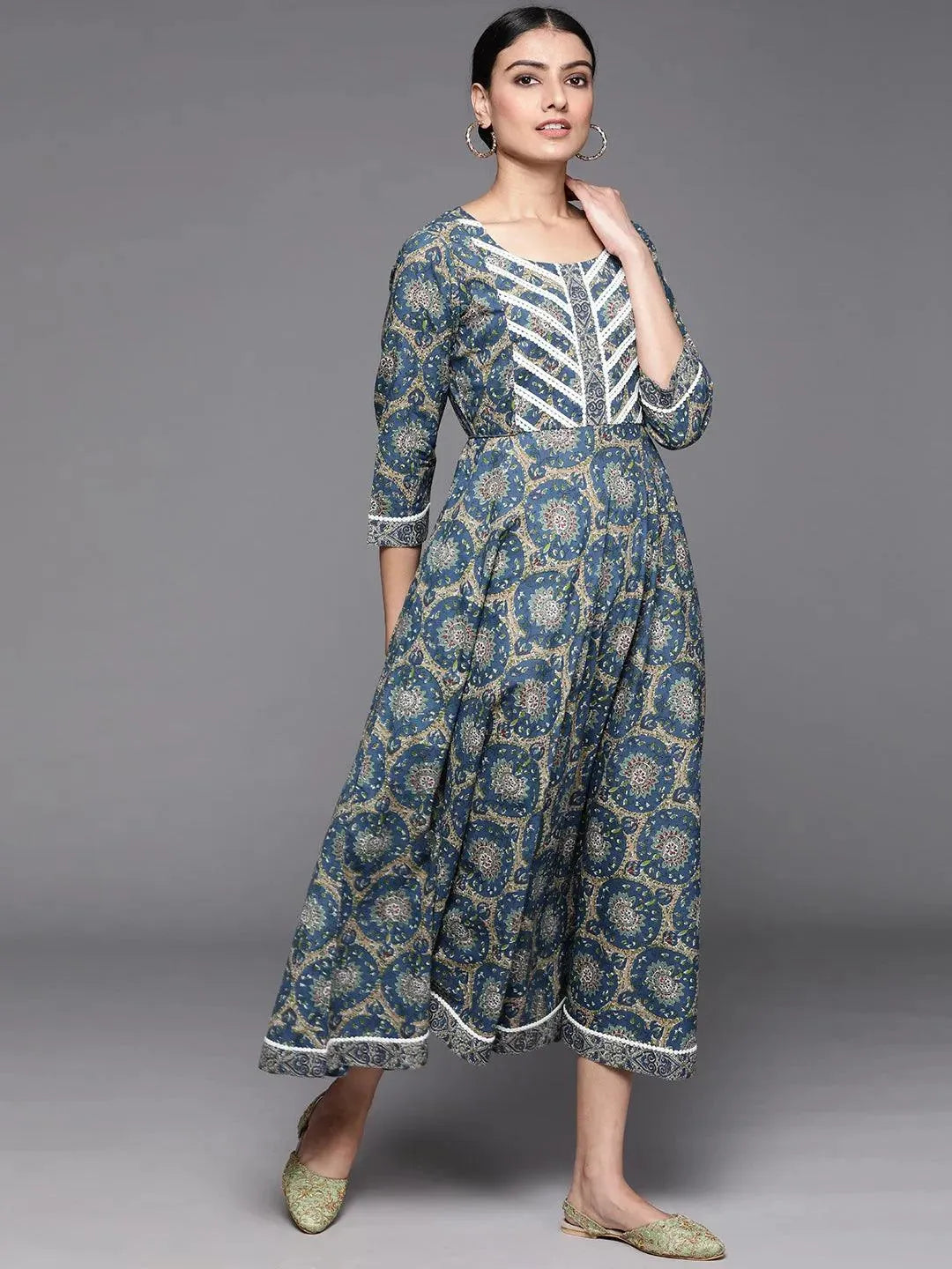 

Buy Blue Printed Cotton Dress - 23282O-XS | Libas Ethnic Wear Online