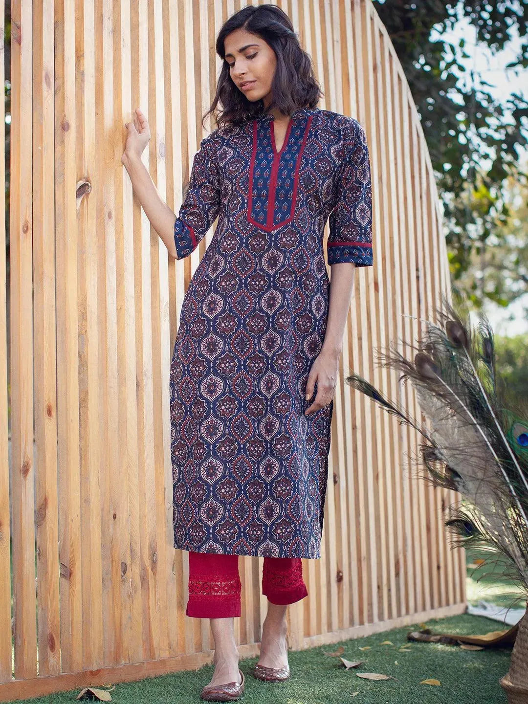 

Buy Blue Printed Cotton Kurta - 12009O-XS | Libas Ethnic Wear Online