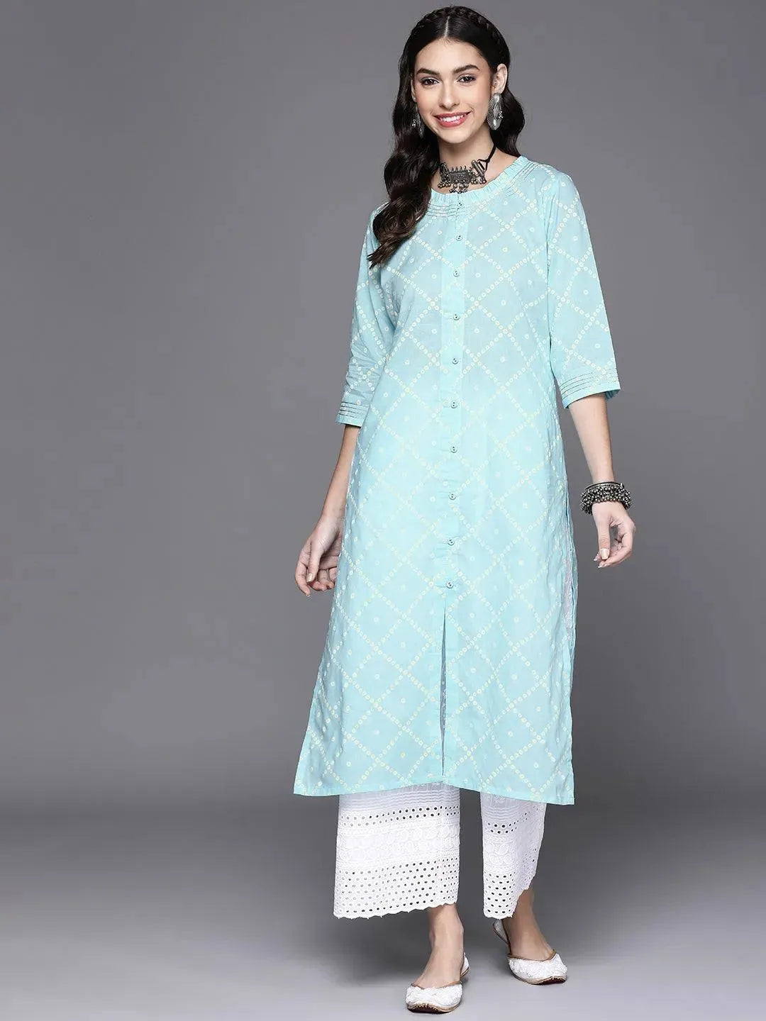 

Buy Blue Printed Cotton Kurta - 23264O-XS | Libas Ethnic Wear Online