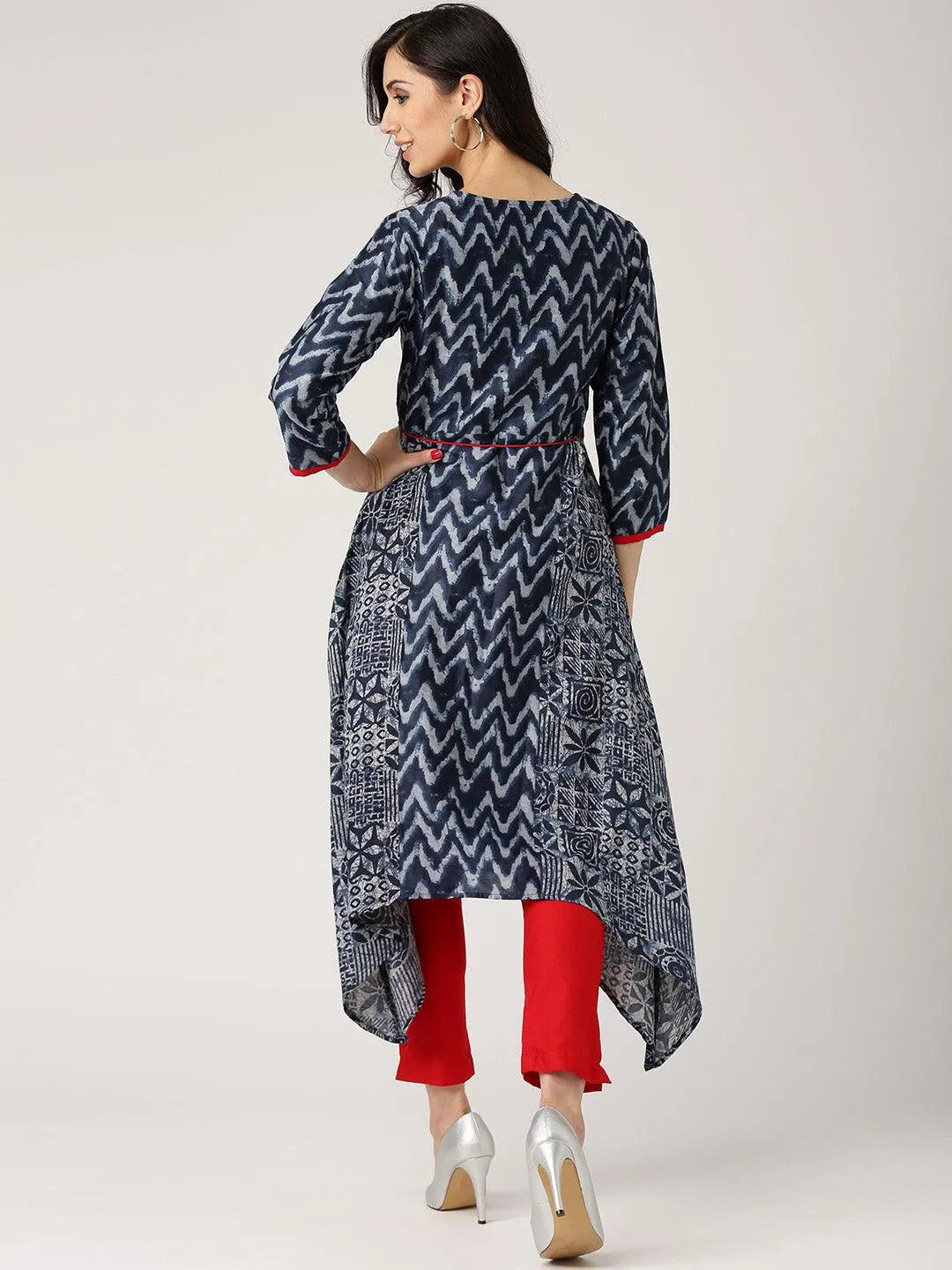 Blue Printed Cotton Kurta - Libas