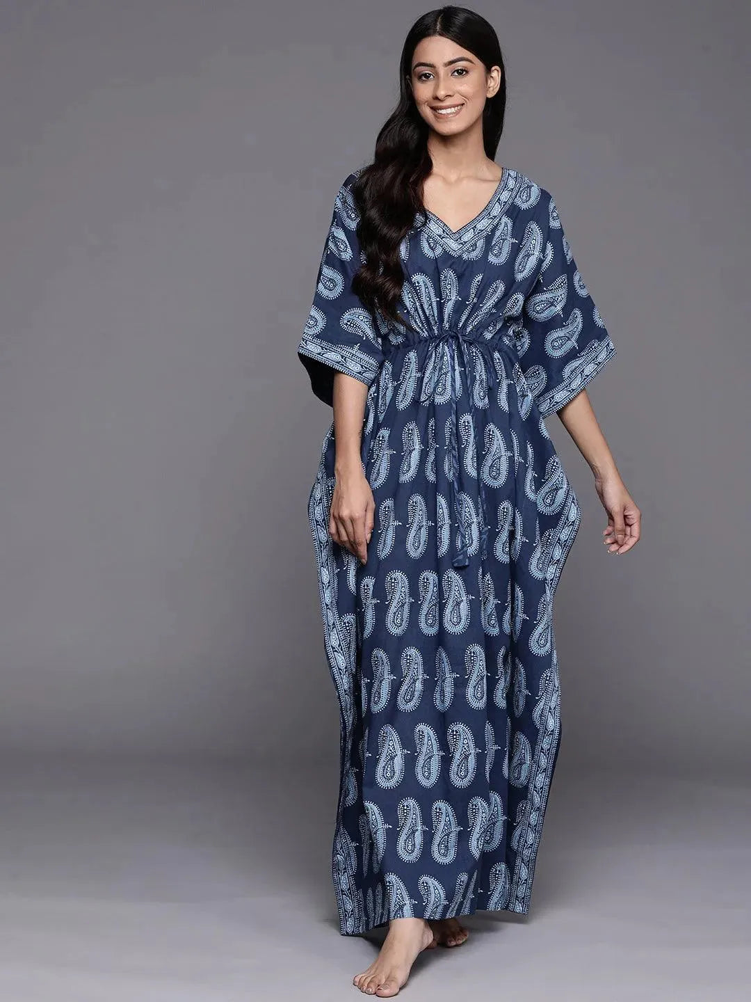 

Blue Printed Cotton Night Dress