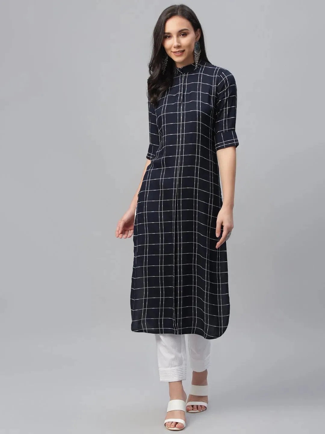 

Buy Blue Printed Rayon Kurta - 9134F- | Libas Ethnic Wear Online