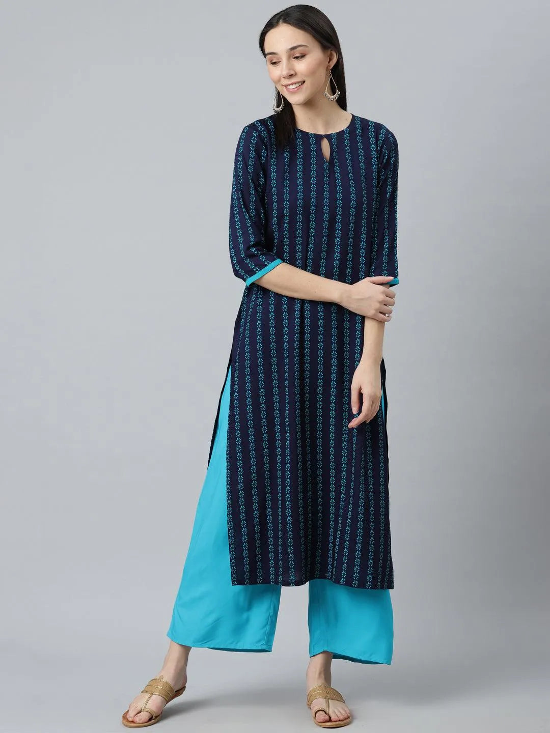 

Buy Blue Printed Rayon Kurta - 22061-XXL | Libas Ethnic Wear Online