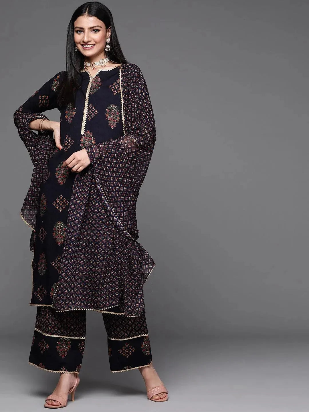 

Buy Blue Printed Rayon Suit Set - 33237O- | Libas Ethnic Wear Online