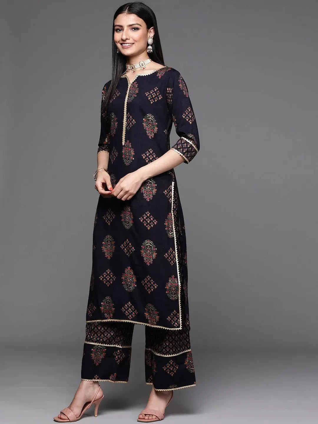 

Buy Blue Printed Rayon Suit Set - 33237O-XS | Libas Ethnic Wear Online