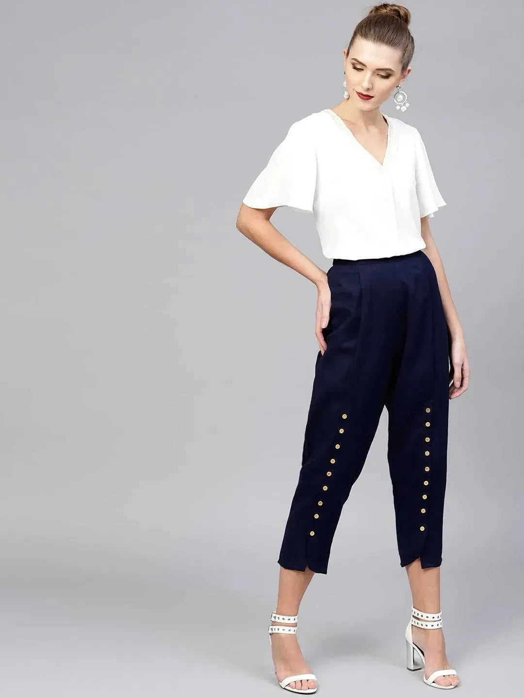 

Buy Blue Solid Cotton Trousers - B177-XL | Libas Ethnic Wear Online