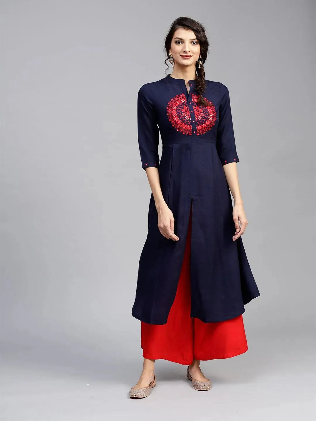 

Buy Blue Solid Rayon Kurta -7584- | Libas Ethnic Wear Online