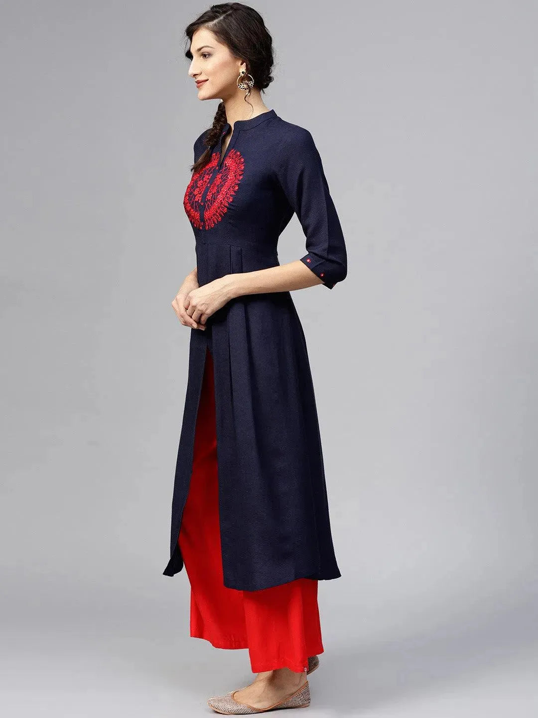 

Buy Blue Solid Rayon Kurta -7584-XS | Libas Ethnic Wear Online