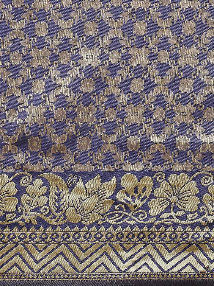 Blue Woven Design Brocade Saree - Libas