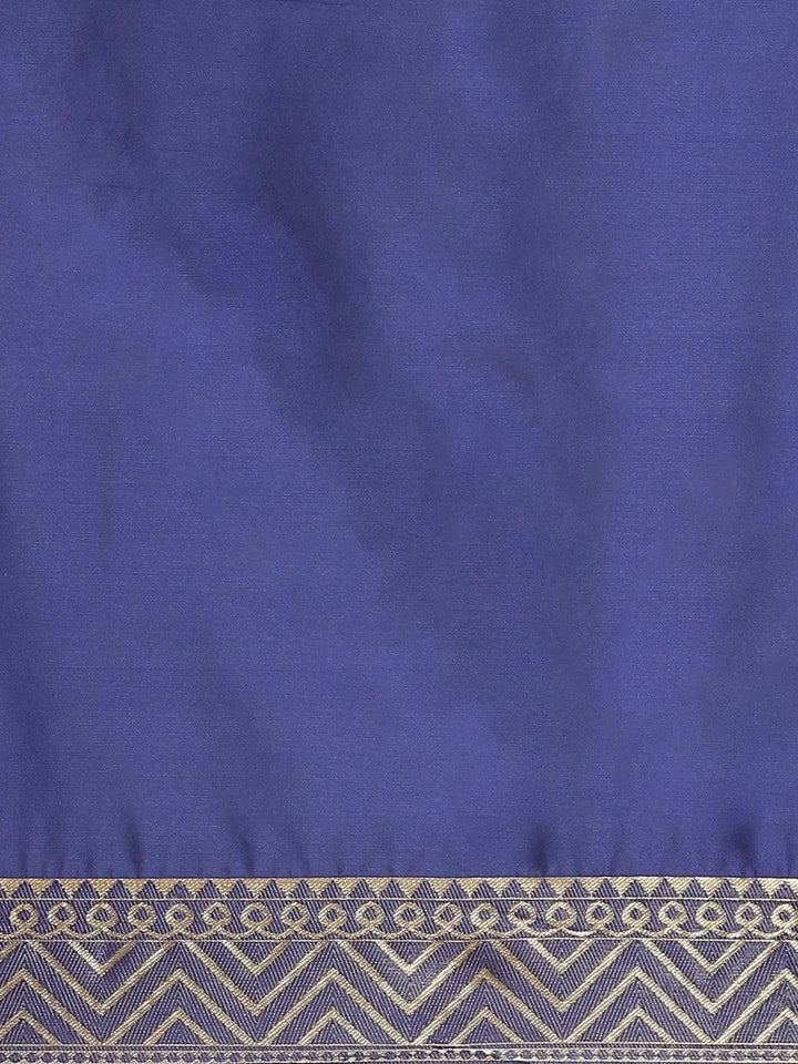 Blue Woven Design Brocade Saree - Libas