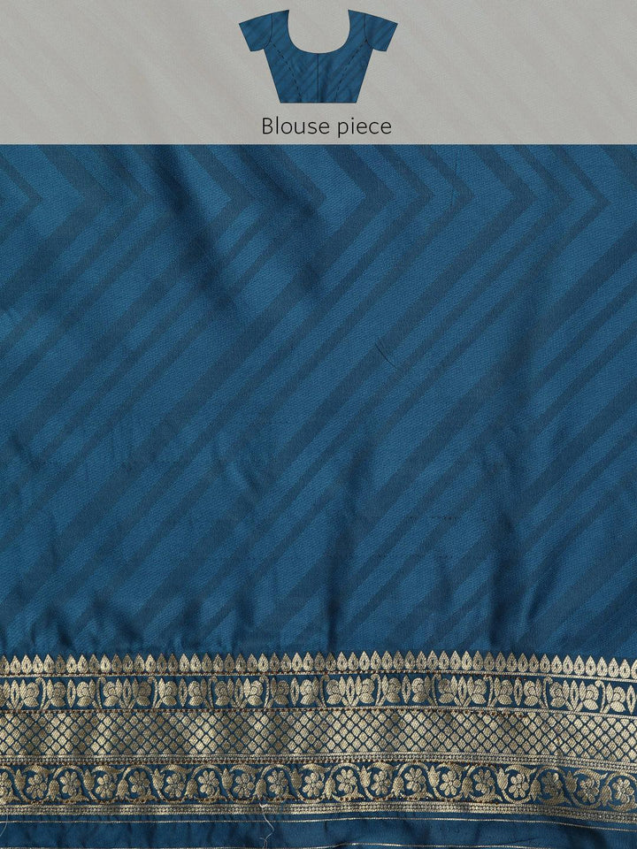 Blue Woven Design Brocade Saree - Libas